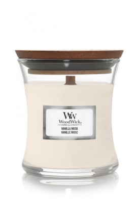 Woodwick Vanilla Musk közepes illatgyertya